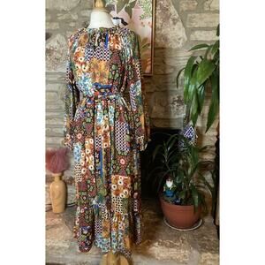 🌼 Emma & Michele Patchwork Maxi Dress - Size XL